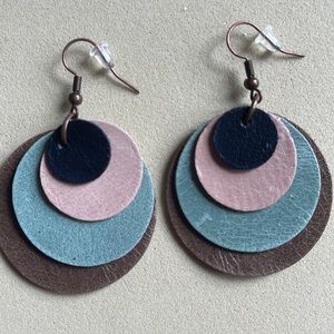 Handcrafted genuine leather earrings